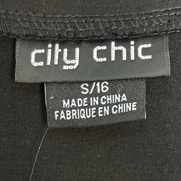 CITY CHIC Frill Shoulder Dress in black size 16 - Picture 5 of 14